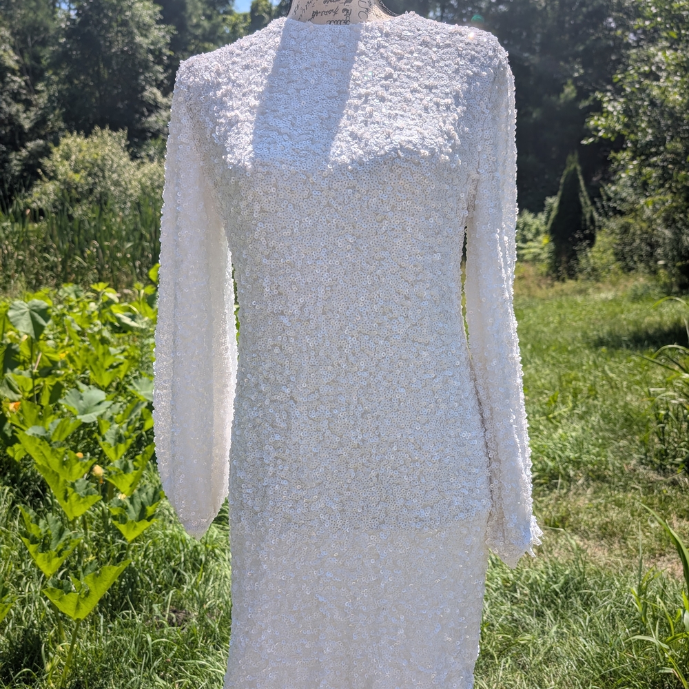 White Sequin Cocktail Dress NWT XL